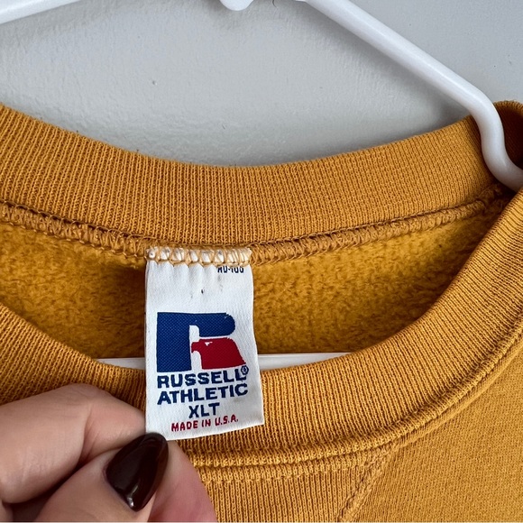 Vintage Crewneck Sweatshirt Mustard Yellow XLT - Picture 7 of 7